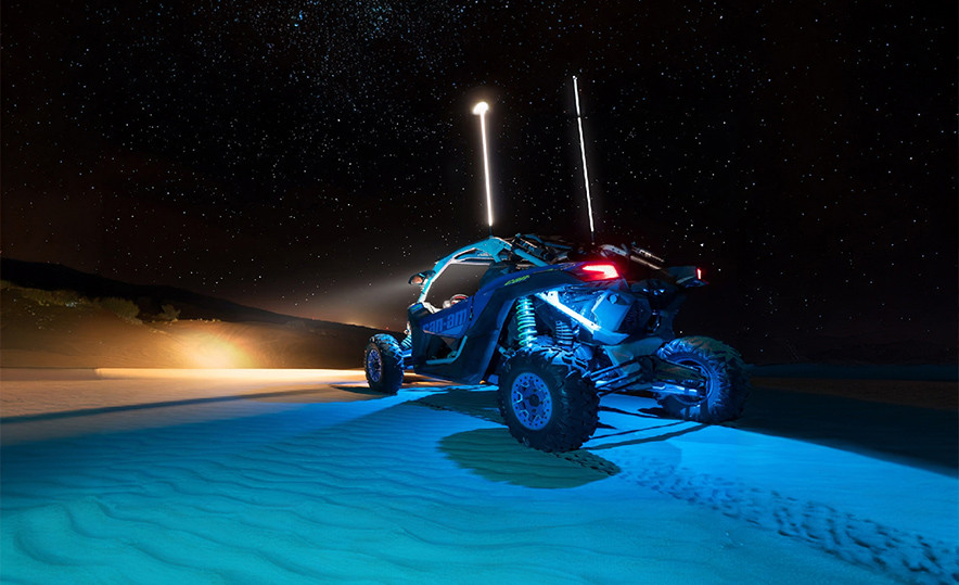 Buggy adventure tracks and sand scenery in Dubai